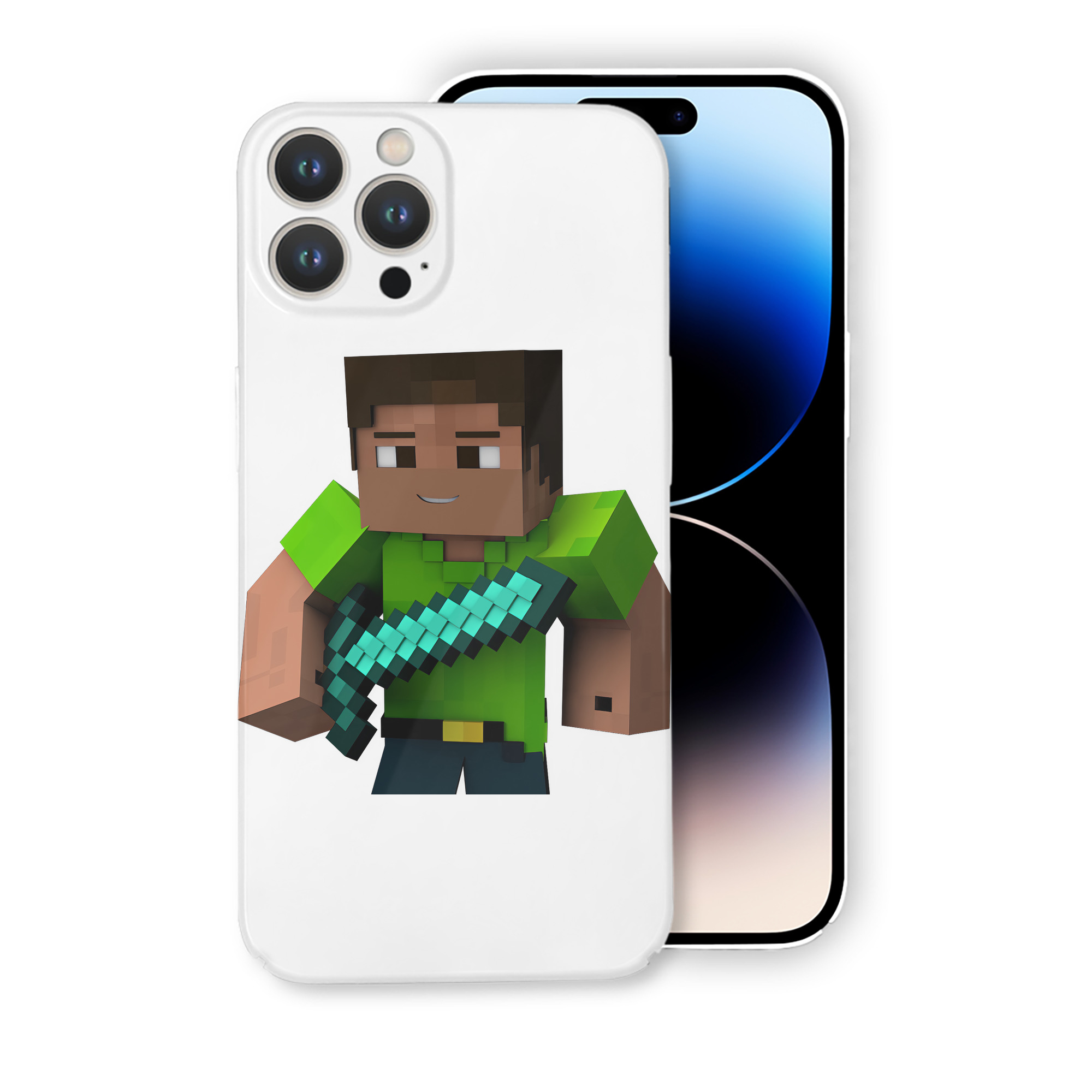 （画像用） マインクラフト ブロックの世界 Minecraft MC Block world 【iPhone 14シリーズ対応】ハードケース